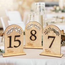 Wedding Table Numbers 1-10 Wooden Table Numbers with Holder Base Reception