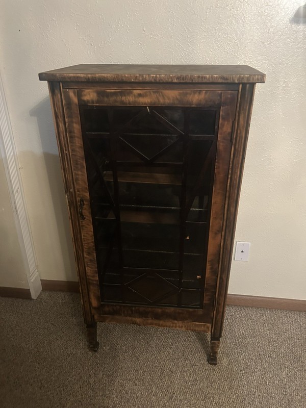 Antique Quarter Sawn Oak Piano Roll Storage Cabinet