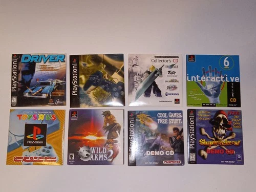 Lot of 8 PS1 Demo Discs - Driver, Squaresoft, Wild Arms 2, Toys R Us Playstation
