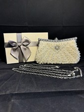 Pearl Beaded Elegant Evening Wedding Cream-color Reversible Clasp New In Box