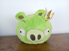 Angry Birds Green Pig King Golden Crown Plush Toy Commonwealth 2010 No Sound 5"