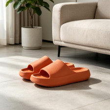Size 9 Orange Thick Slide Slippers Waterproof For Shower Bath Pool Beach Use