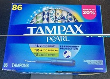 Tampax Pearl Unscented Leakguard Protection Trio-Pack 86 Count Tampon NEW SEALED