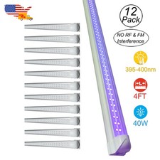 12 Pack 40W 4FT UV Led Black Light Bar DJ Stage Light Linkable Plug in and Play