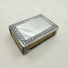 Vintage 925 Sterling Silver Match Box Holder Engrave-able Gift Accessory