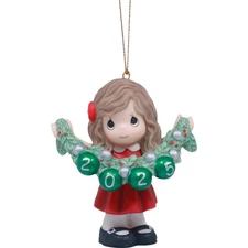 Precious Moments 2025 Dated Girl Ornament - Deck The Halls 251002 New for 25
