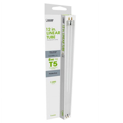 8 Watt 12 Inch T5 Cool White Fluorescent Tube Light Bulb G5 Base Energy Effic...