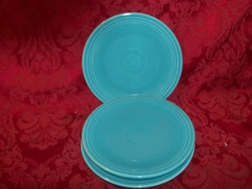 Fiesta TURQUOISE 9.5" LUNCH Plates Homer Laughlin USA Fiestaware Set of 3