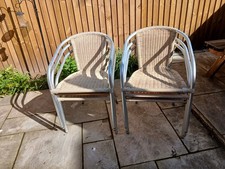 6 stacking rattan and metal garden chairs