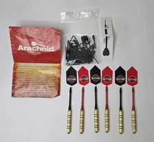 Arachnid Soft Tip Darts Set Of 6 - Brass Barrels - Flights, Shafts & Extra Tips 