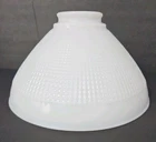 Vintage Glass Light Shade 10"  Waffle Milk White Fitter 2 3/4" Corning Excellent
