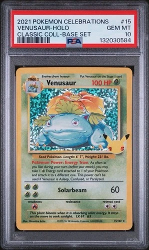 Pokémon Venusaur 15/102 Celebrations Classic Collection Holo PSA 10 Gem Mint 💎