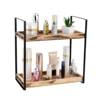 Badezimmer Standregal Holz Organizer 2 Ebenen KüChenregal Schreibtisch 33,5 Cm