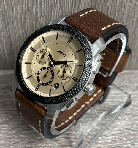 Tan Fossil Machine Chronograph Men’s Watch With New Battery