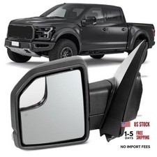 Tow Mirror Left side Fit 2015-2020 Ford F150 Black - Left Turn Signal Light