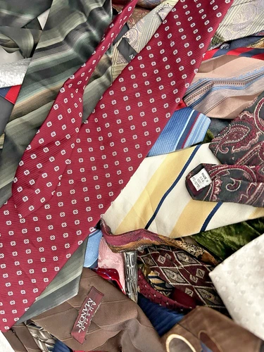50 PC Mens Neckties Lot Bulk Wholesale Quilt Craft Only Repurpose DIY Tie Lots image 3