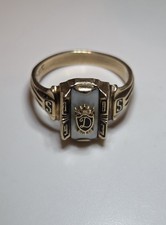 Vintage 10k Yellow Gold Mother Of Pearl Class Ring Size 6