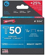 50424 Arrow T50 1/4" staples - 1PK