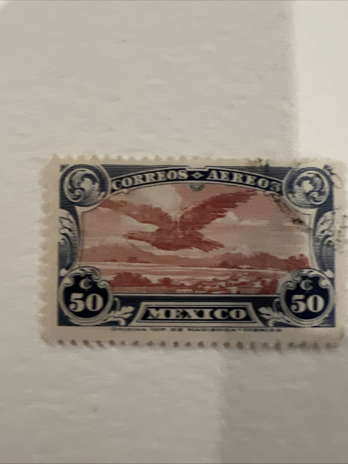 1932 Eagle Air Mail 50 Centavos Mexico Stamp
