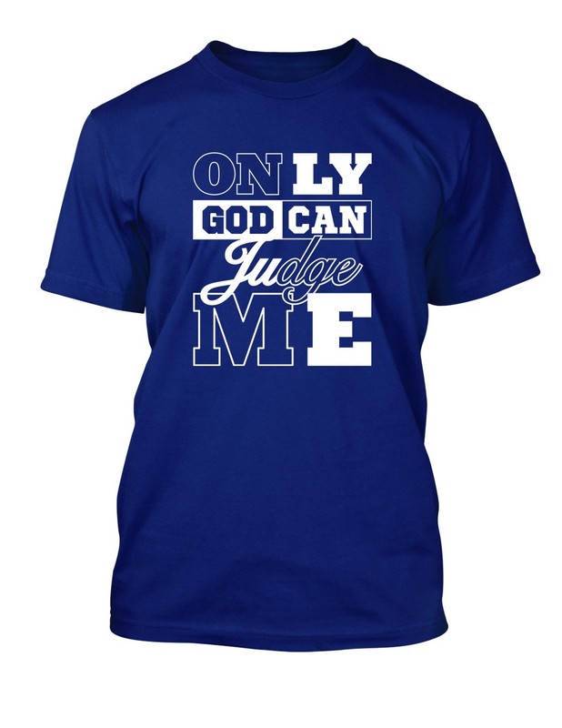 5Xtall Big & Tall Only God Can Judge Me Royal Sneaker Tee Shirt Big Tall