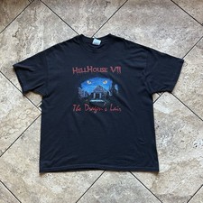 Vintage 90’s Hell Haunted House Jesus Tee Shirt Made In USA Halloween Angel Art