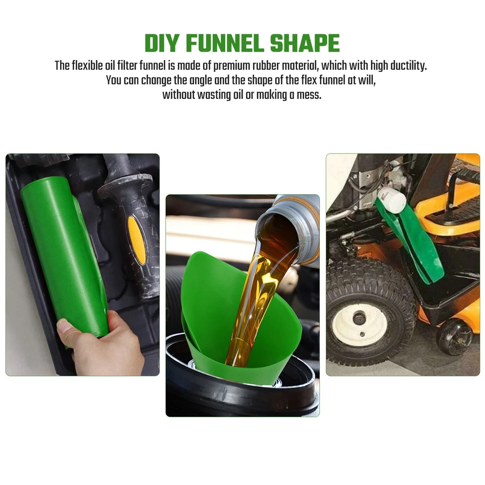 2件装/套装通用柔性排油漏斗工具汽车液体填充排水 — 第 3/4 张图片