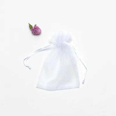 20-100 Stck. Organza Geschenk Beutel für Schmuck Weiß Kordelzug Beutel für Hochzeit Chri