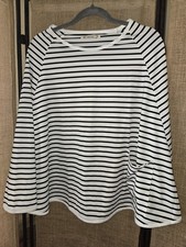 NWOT Kefee Kol White Black Stripe Nursing Cover Poncho With Pocket