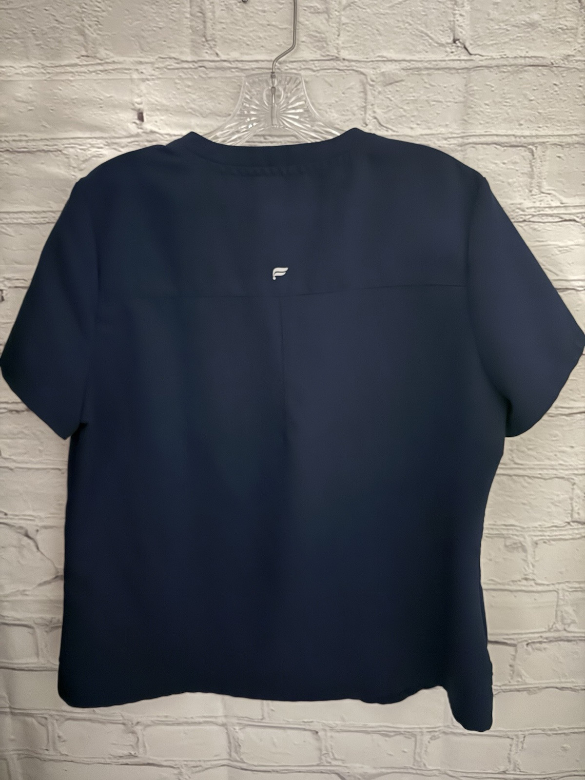 Fabletics Solid Navy Blue V-Neck Scrub Top EUC Wo… - image 3