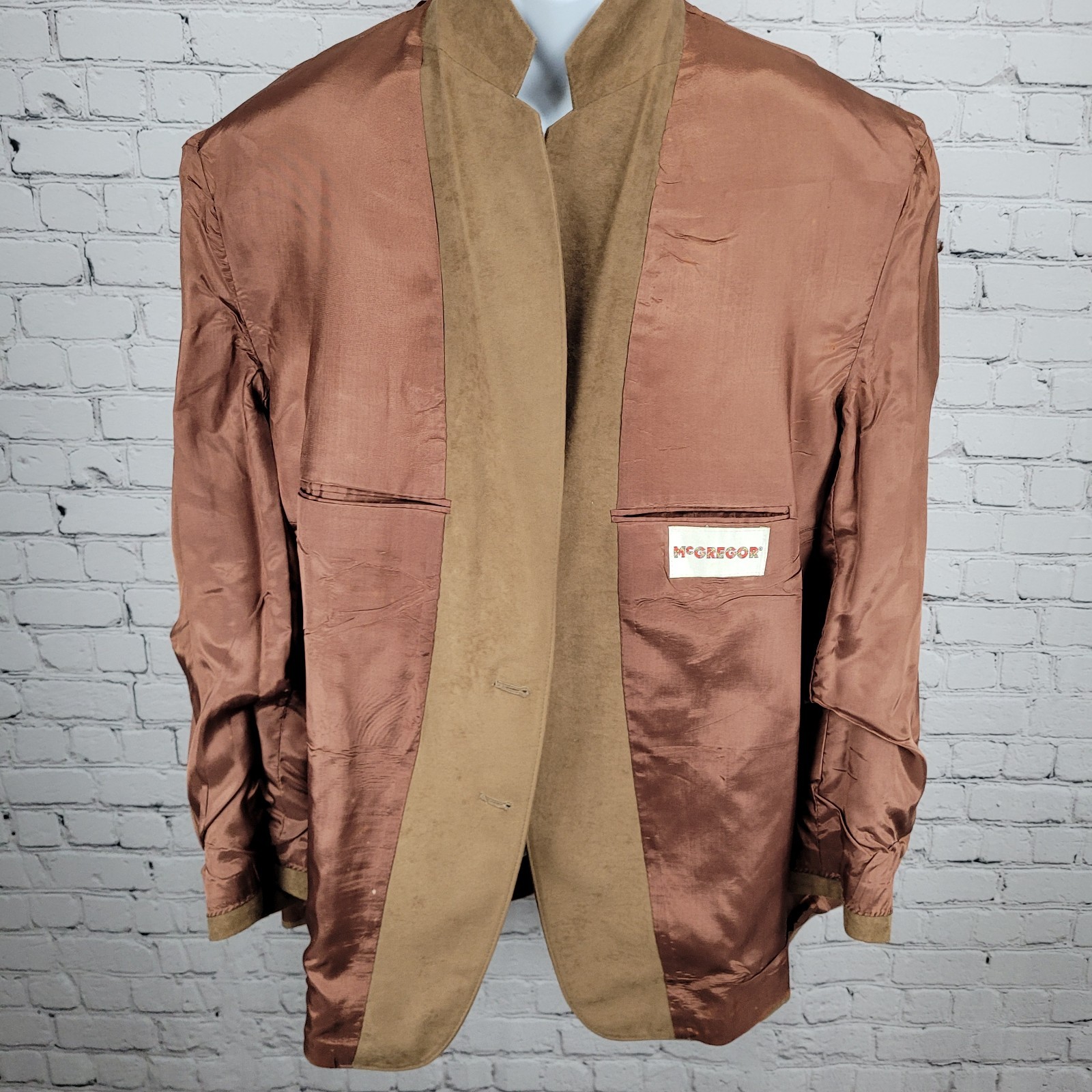 VTG McGregor Brown Microfiber 2 Button Single Ven… - image 5