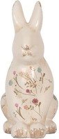 Clayre & Eef 6CE1958L Deko-Kaninchen Keramik 16X12X28 Cm Beige Rosa
