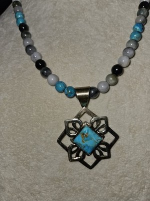 Jay King Mine Finds Turquoise & Stone Beaded Necklace and Pendant