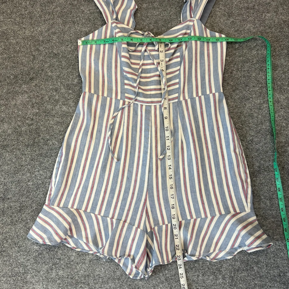 BCBGMaxazria Angel Wing 连衫裤女式 M 中号条纹背面拉链飘动短裤 — 第 4/4 张图片