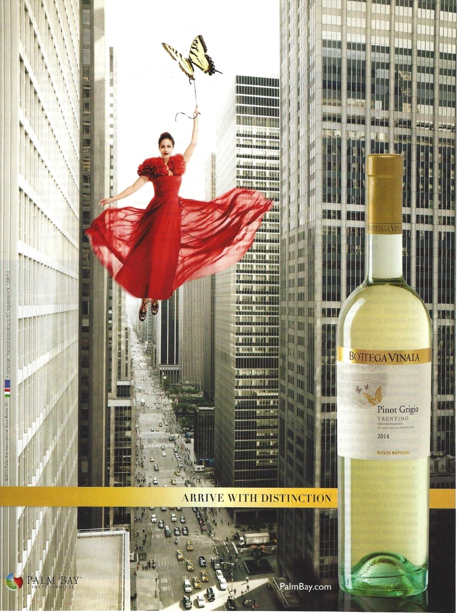 2015 Palm Bay Pinot Grigio Trentino Wine Botegga Vinaia Print Ad