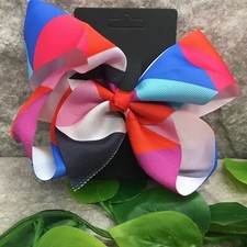 Handmade 5" Alligator Clip Twist Front Bow 2" Grosgrain Ribbon New 157 Colorful