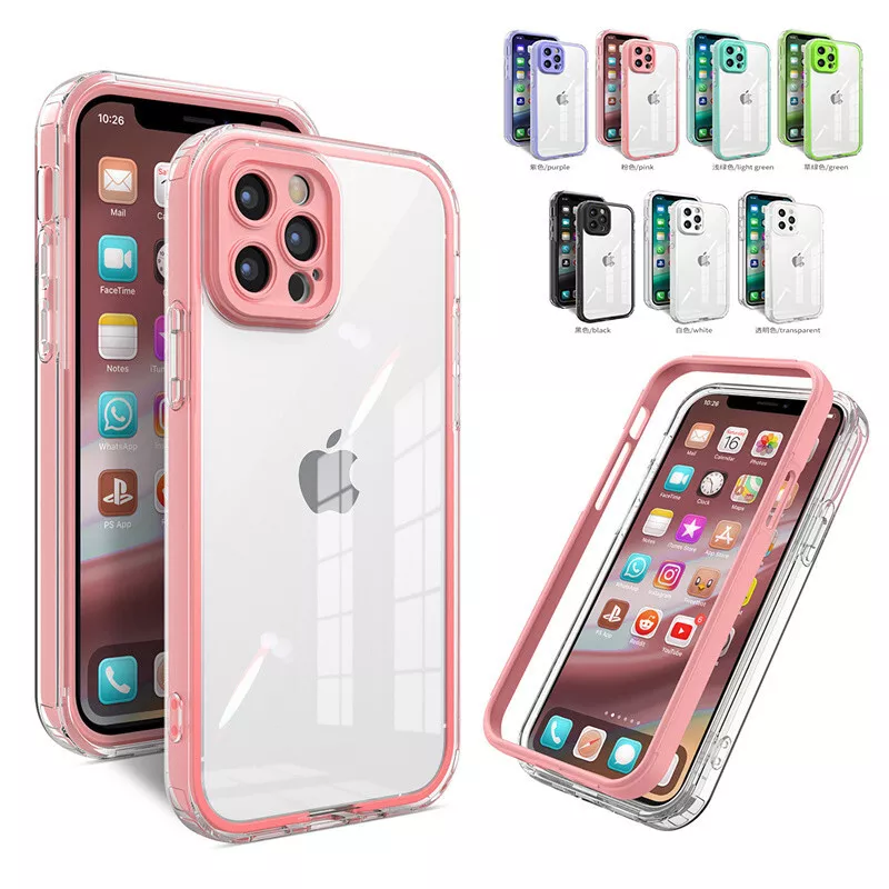 Case for iPhone 15 14 13 12 11 Pro Max Mini X 7 8 Plus Clear 360 Full Body  Cover