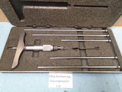 Starrett 445 Depth Micrometer 0-6'' .001'' Resolution w/ Thimble Ratchet  J57
