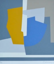GODFRIED LAMERS "Concrete Composition 1993" Screenprint hand signed Dutch Artist