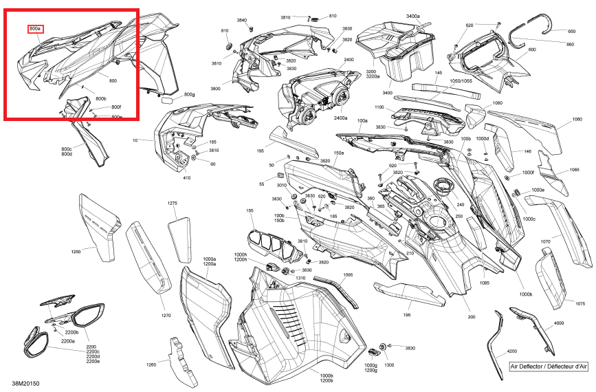 SKI-DOO REV-Gen4 MEDIUM WINDSHIELD SUPPORT 517306183 | eBay