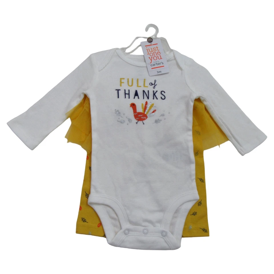 2 PC Carter's Baby Girl Size 3M 'Full Of Thanks' Long Sleeve & Tulle Pants - Image 2 of 4