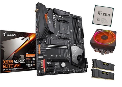 AMD RYZEN 3900X CPU +GIGABYTE X570 AORUS ELITE WIFI Motherboard+ 32GB DDR4 COMBO