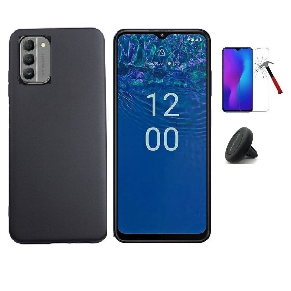 Nokia G310 5G Flexible Gel Case with Tempered Glass and Car Mount-image