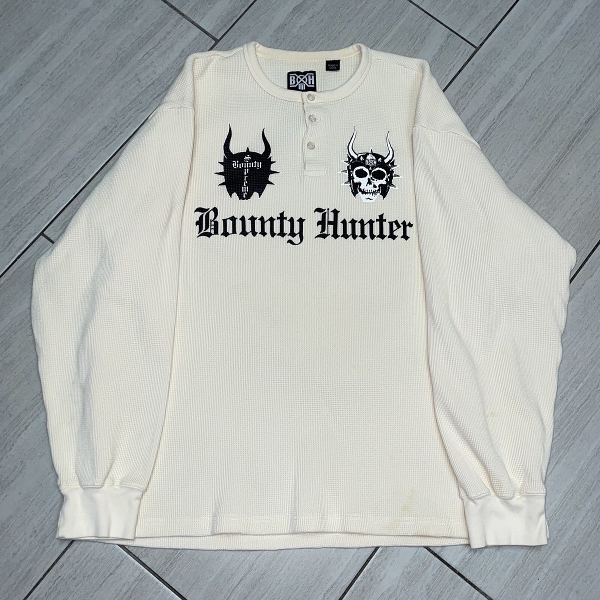 Supreme Bounty Hunter Waffle Thermal Henley Mens Size L | eBay