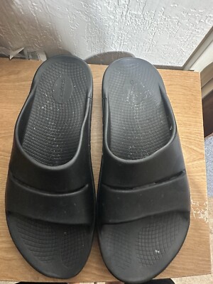 Mens Oofos‎ OOahh Black Casual Comfort Recovery Slip On Sandals Slides Size 11 D s-l1200.jpg main image 3