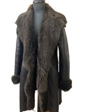 Celt Celtic And Co Real Sheepskin Toscana Waterfall Coat Shearling Jacket Uk 12