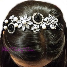 Debenham Nouveau Floral Cluster Austrian Crystal Statement Crown Tiara Hair Band