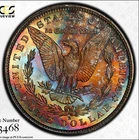 1880-S MS 64 Morgan Silver Dollar PCGS & CAC Rainbow Toner