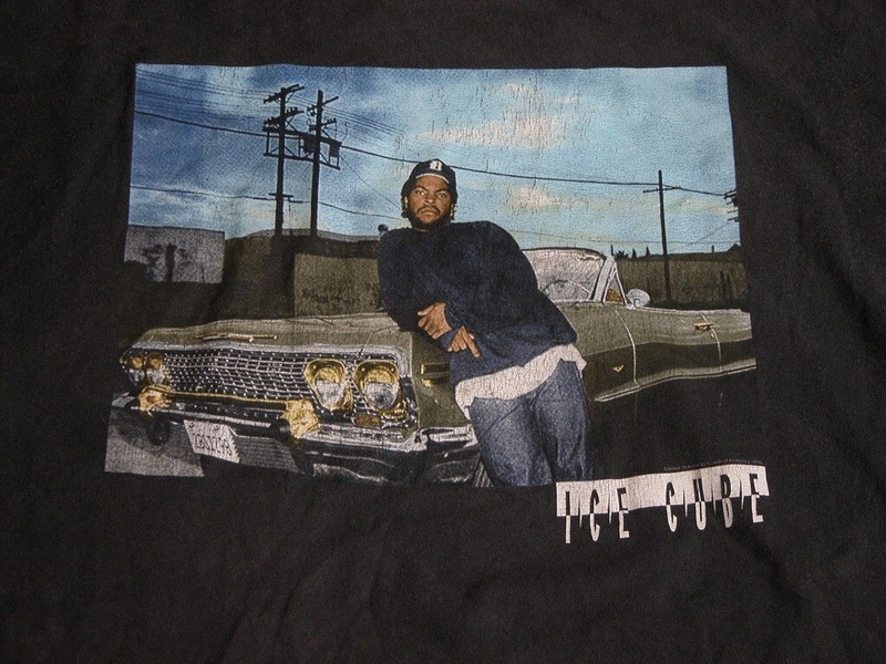 ICE CUBE Rap Faded Black T Shirt Mens XL USED 