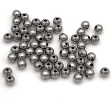 6mm Stainless Steel Round Seamless Beads-50Pc-Jewelry making Supplies