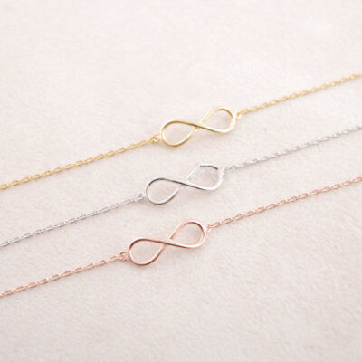 Armband Kette Armkette Damen Infinity Unendlich Gold Minimal Filigran Trend Fein